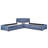 L-Shaped Upholstered Platform Bed With Trundle And Two Drawers Linked With Built-In Desk