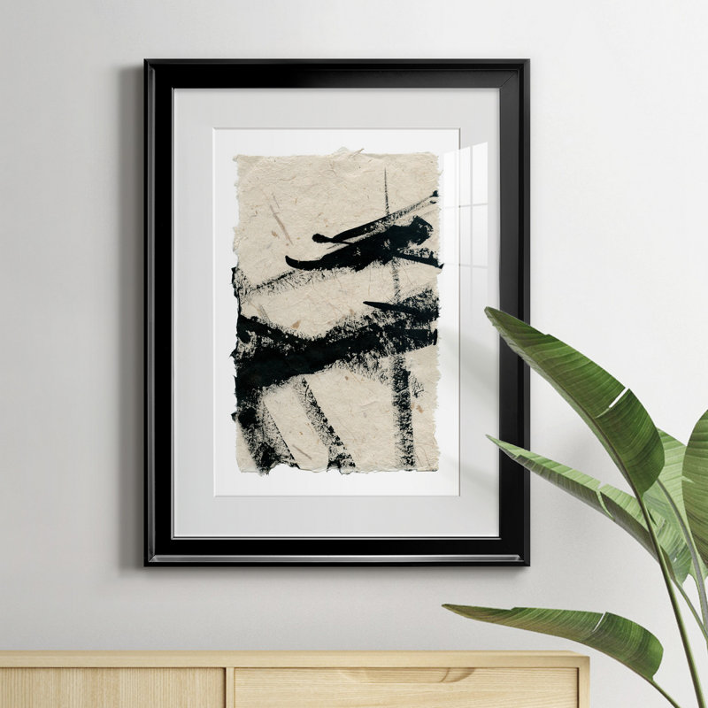 «Lines Crossed II», peinture sur toile encadrée, Noir, H 22,5 po x l 30,5 po x P 1,5 po