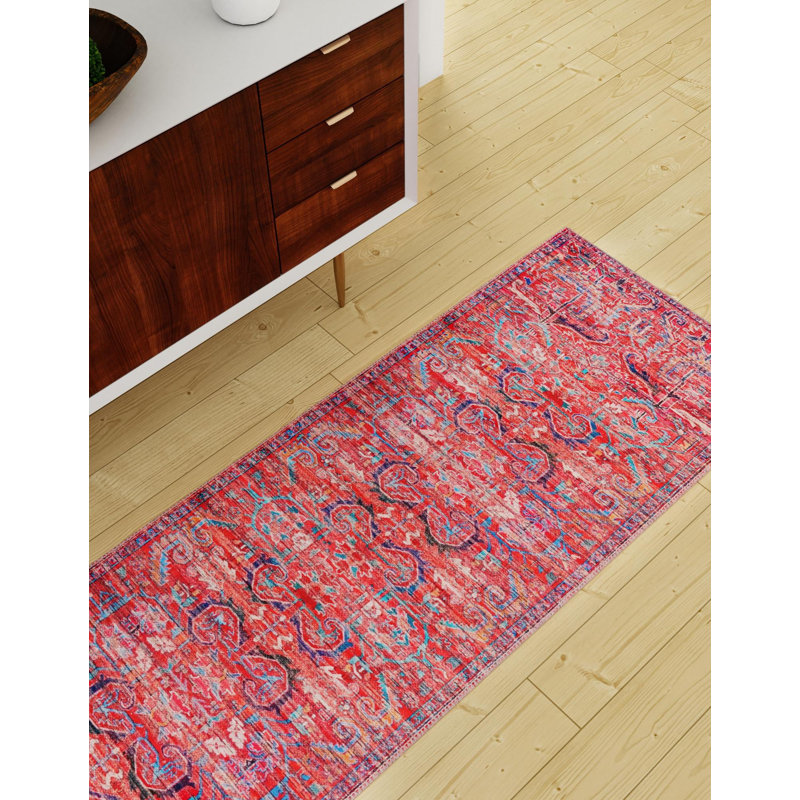Haglund Washable Geometric Indoor Rug, Runner 2' x 10'