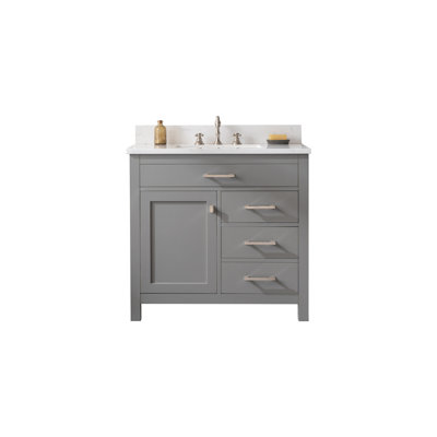 Ajhane 36'' Single Bathroom Vanity with Engineered Stone Top