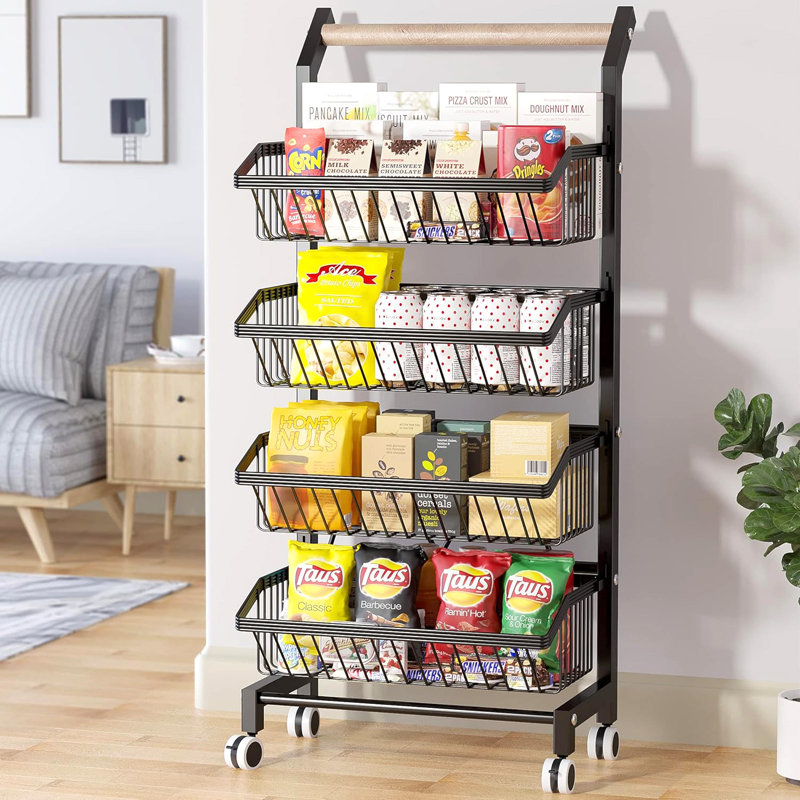 4-Tier Snack Cart with Wheels