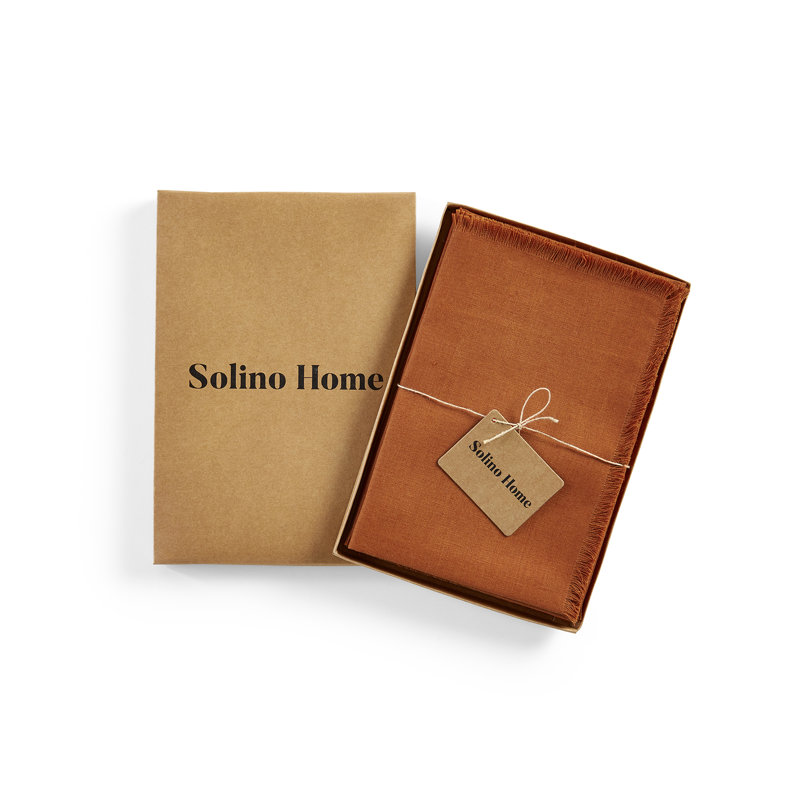 Fringe - 100% Pure Linen Dinner Napkins, Cinnamon