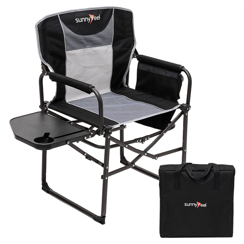 Folding Director Chair, Black/Gray