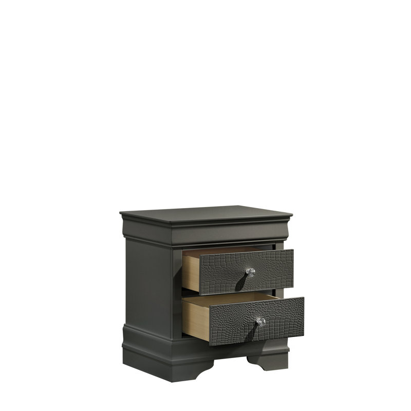 Table de chevet chic à 2 tiroirs avec fabrication robuste et détails luxueux