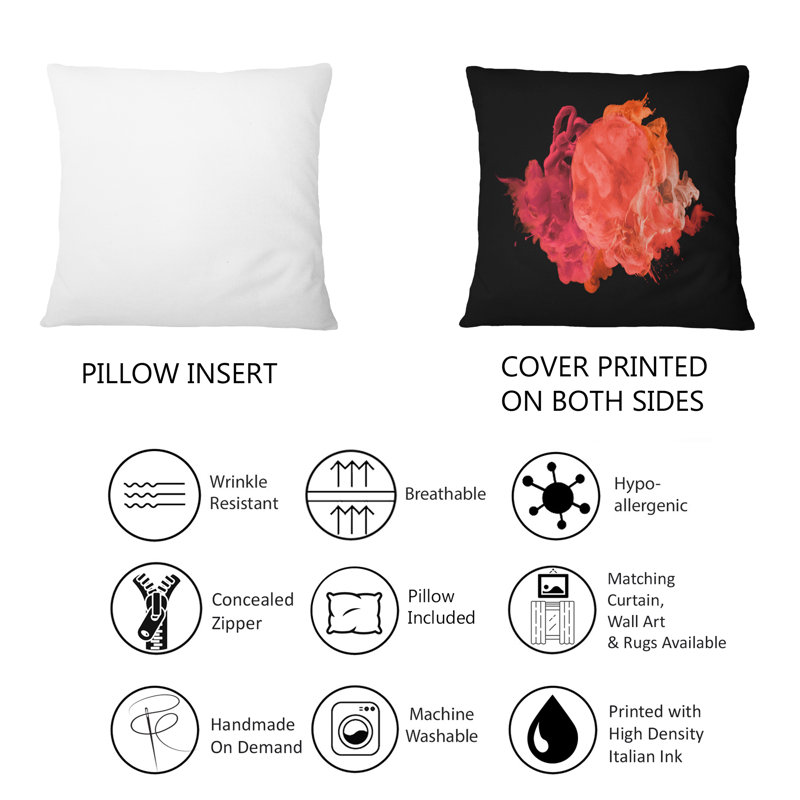 Coussin 12 po x 20 po Red Ink Cloud On
