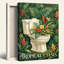 Toilettes « Oasis tropicale » avec fleurs et feuilles - Toile tendue sur châssis (lot de 1)-1905302970