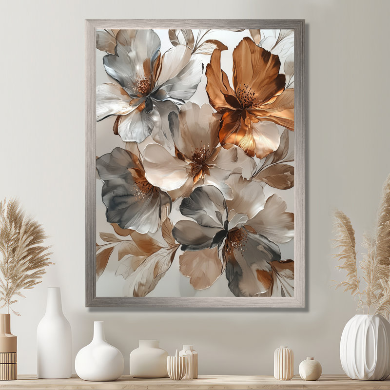 Lacher - Décoration murale abstraite, H 20 po x l 12 po, Picture Framed, Argent argent