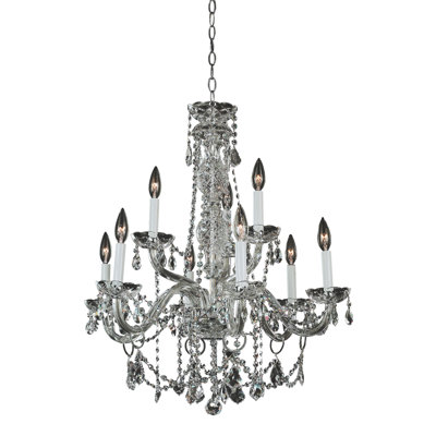 Crystal Palace 9 - Light Glass Dimmable Tiered Chandelier