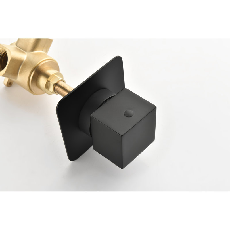 Shower Flow Regulating Controller Adjuster Valve - 3/4" Matt Black, Cast Metal, Brass, Extra High Flow, Adjustable Handle For Precise Control Volume Water