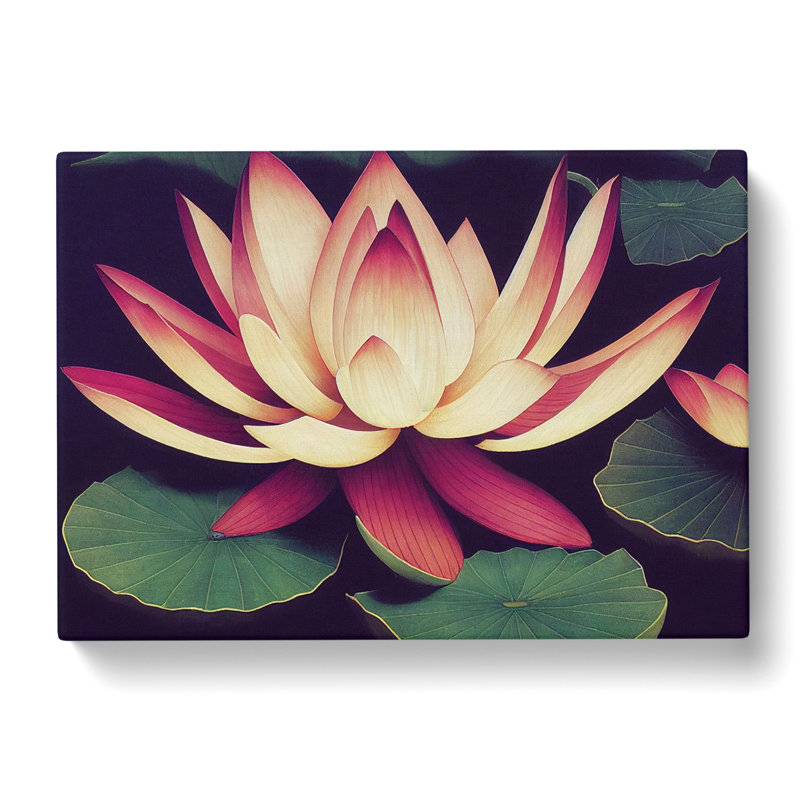 Marvellous Lotus Flower - Wrapped Canvas, 50cm H x 76cm W x 3cm D