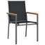 5 Piece Garden Dining Set Black PVC-coated polyester