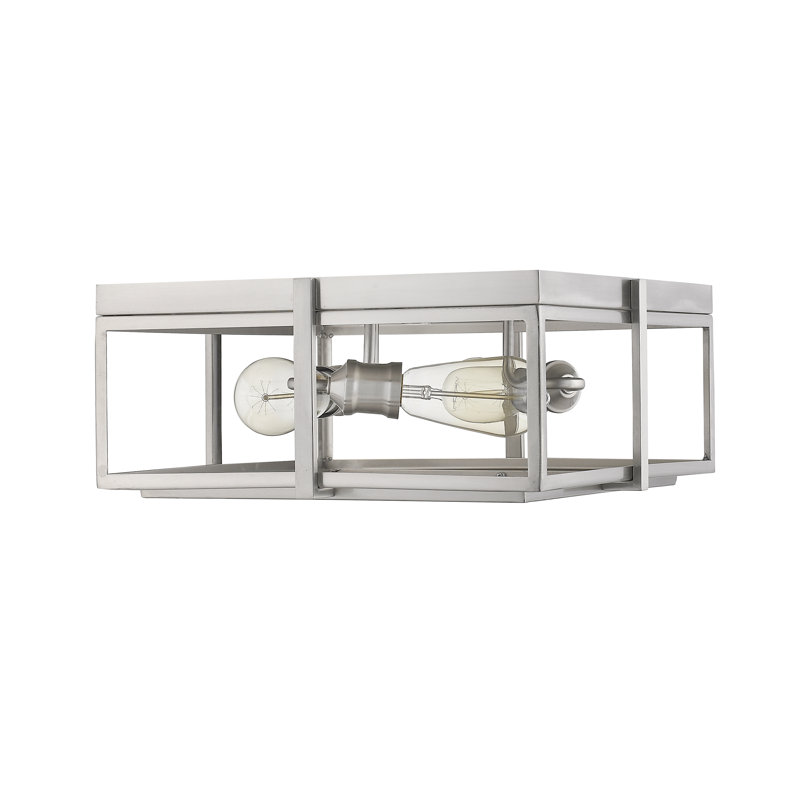 Plafonnier encastré carré à 3 lumières 15,75 po Vigue, Nickel brossé
