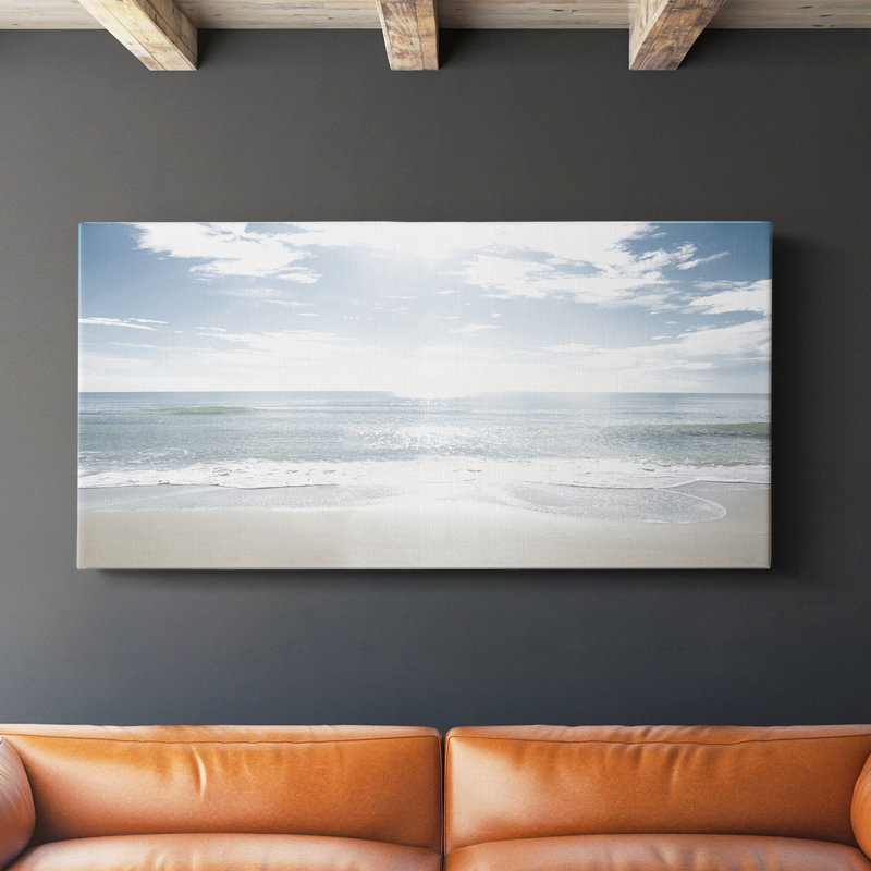 Plage de sable - toile tendue avec châssis - prête à être accrochée, H 16 po x l 32 po