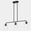 3-Light Black Linear Island Pendant Hanging Light, Kitchen Lighting With Glass Shades-106918493