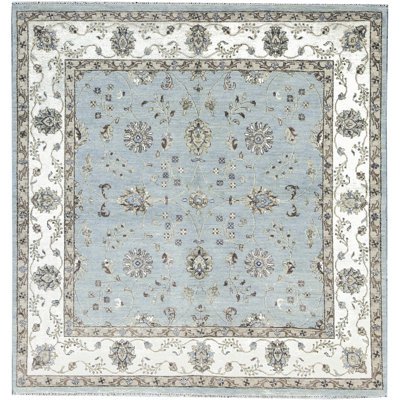 Hand-Knotted High-Quality Light Blue Area Rug