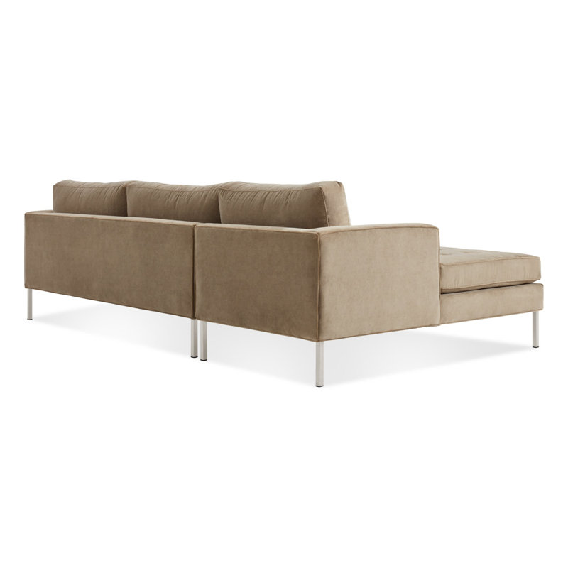 Paramount Chaise Sectional, Sanford Ceramic Crossweave, Black, Left Hand Facing