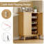 Armoire à chaussures l 25,6 po avec portes, tablettes réglables et plateau d'aspect marbre-1432396550