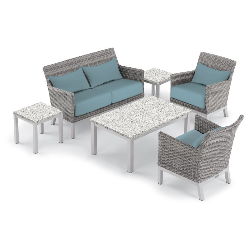 Argento and Travira Outdoor Conversation Set, Ice Blue, Ash