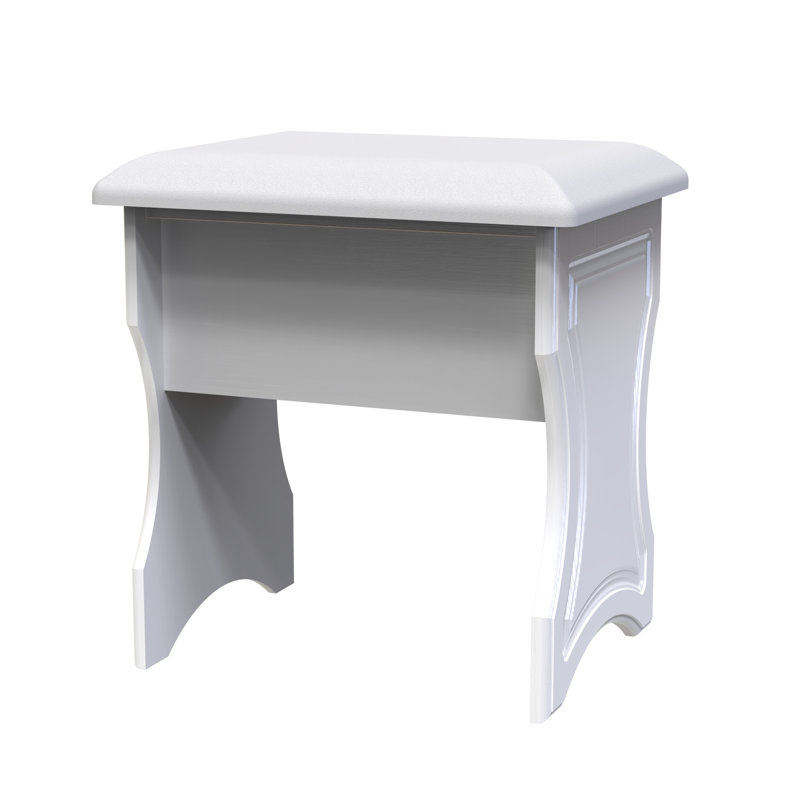 Fully Assembled Bineau Dressing Table Stool, White