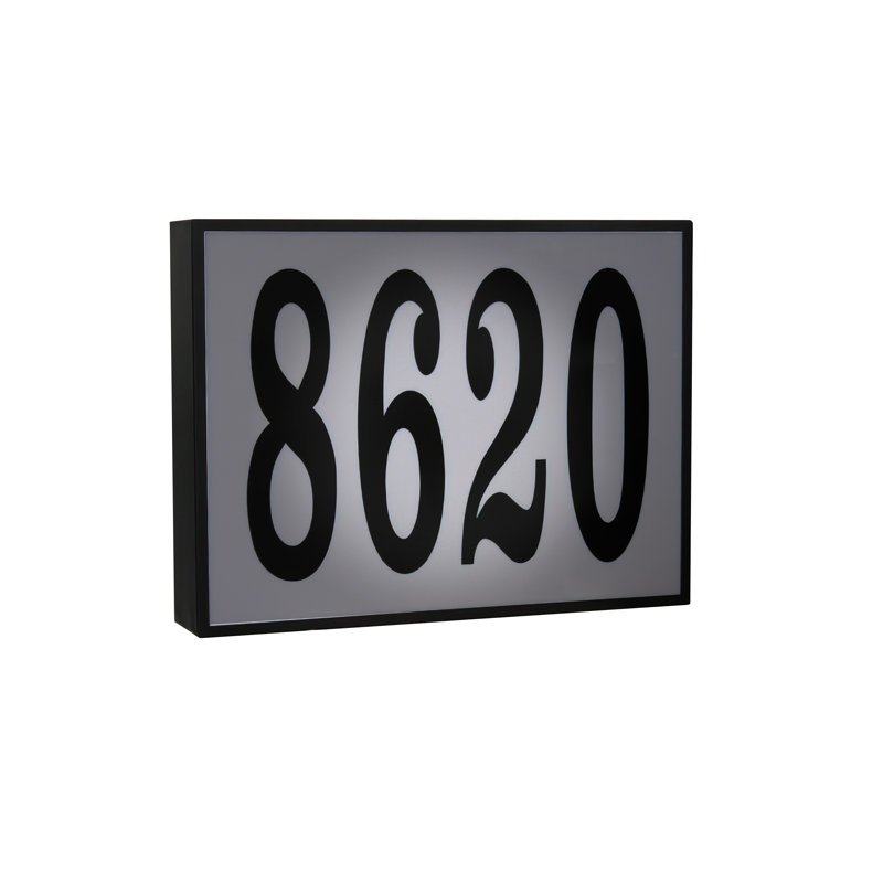 Extra-Large Black Steel LED Address Plaque