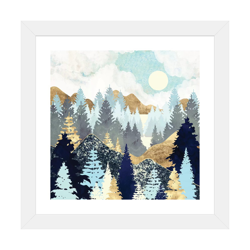 Forêt - impression, H 16 po x l 16 po x p 1 po, Encadré par un papier blanc