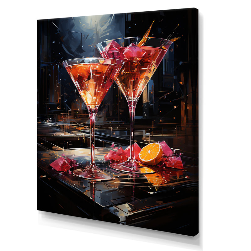 Regal Ruby Cocktail Drinks - Art mural cocktails, H 20 po x l 12 po x P 1 po