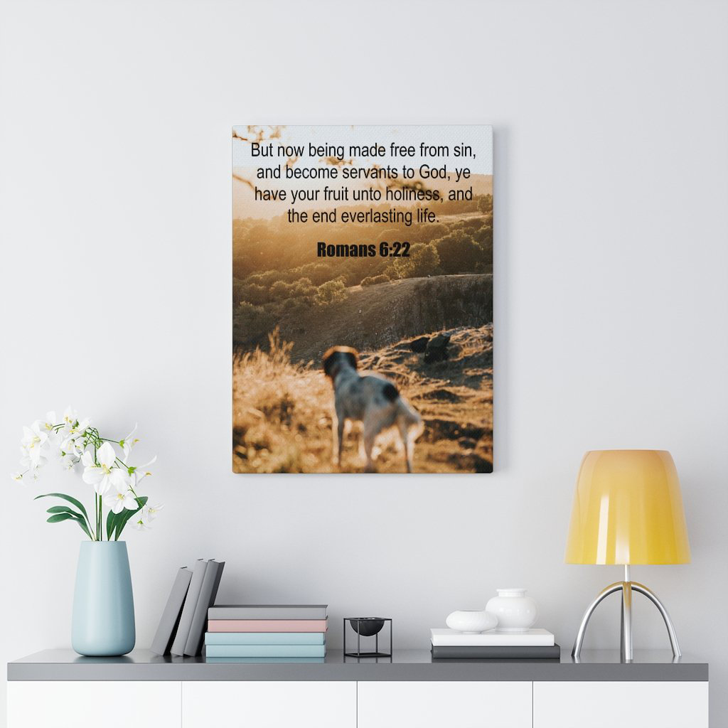 Everlasting Life Romans 6:22 - Wrapped Canvas Typography