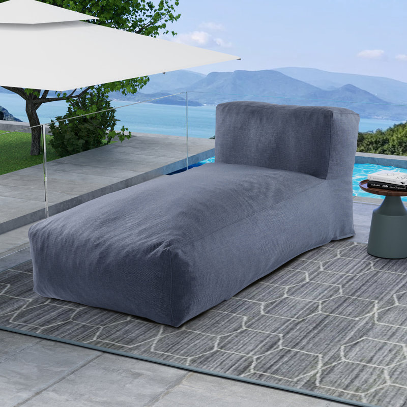 Méridienne simple de 60,63 po Adeen, Bleu denim