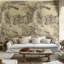 Beige Chinese Landscape Oriental Wallpaper