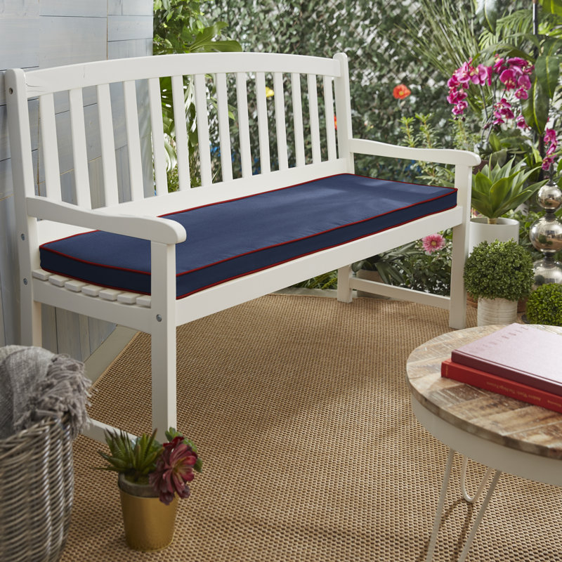 Coussin de banc d'extérieur Sunbrella, H 2 po x l 37 po x P 17 po, Toile bleu marine Sunbrella®