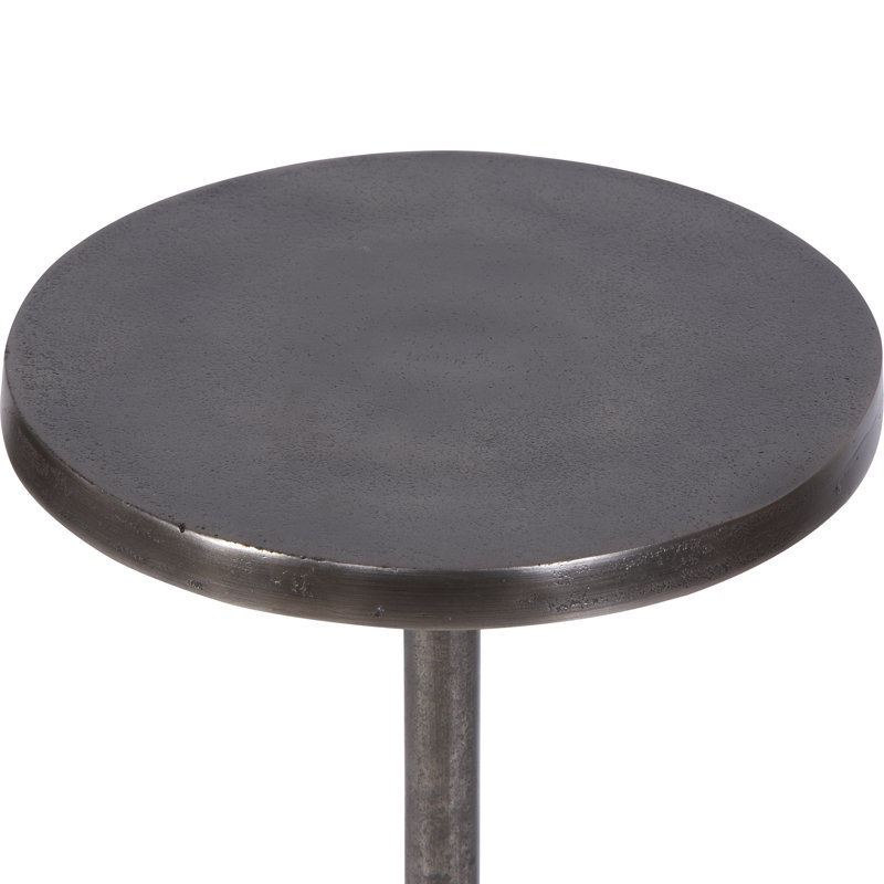 Element Aluminum Pedestal End Table, Nickel Silver