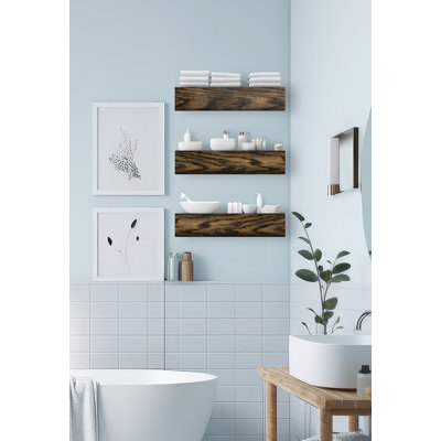 3 Piece Oak Floating Shelf