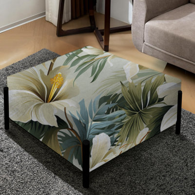 Motif naturel de tranquillité naturelle - repose-pieds carré tropical