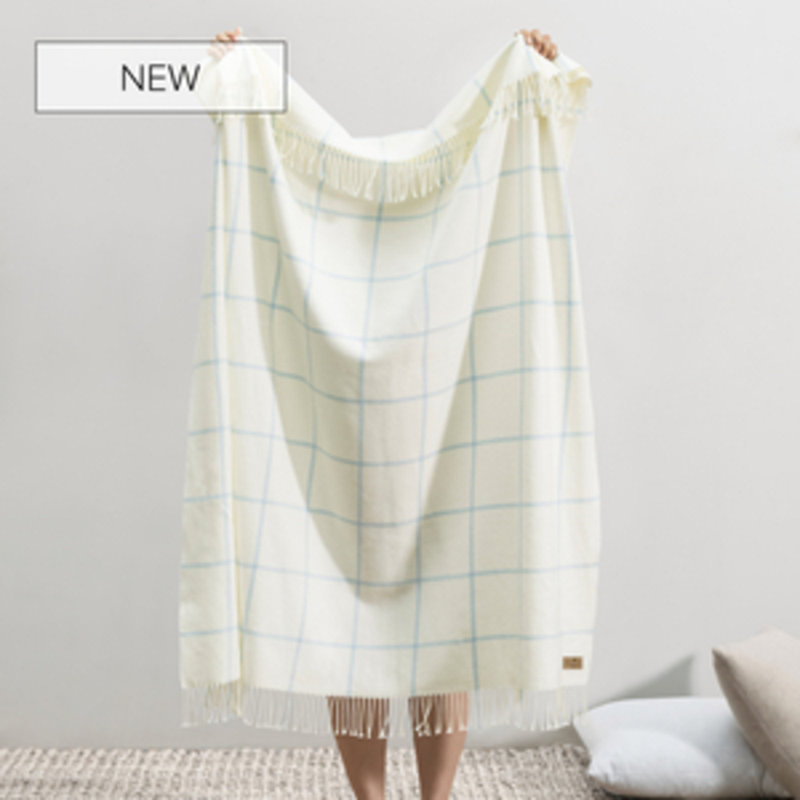 Lexington Plaid Throw, Baby Blue