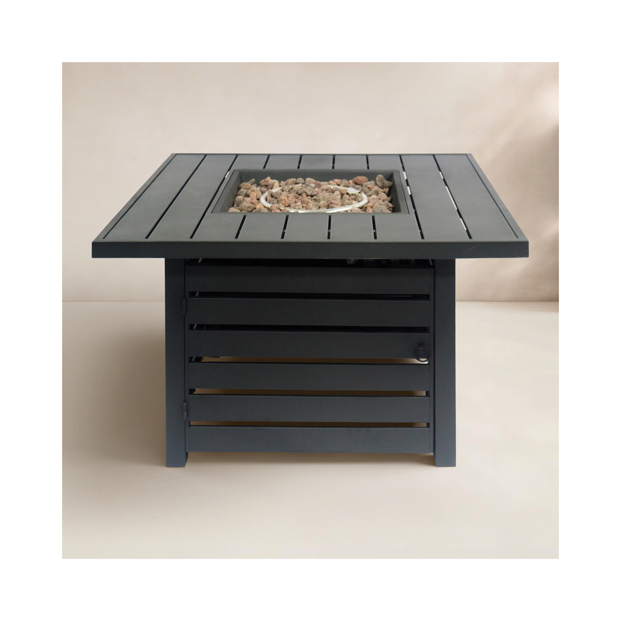 Fernon Square Fire Pit Table, Matte Black
