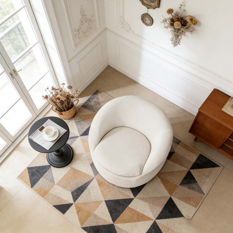 Fauteuil demi-tonneau Modern, Beige