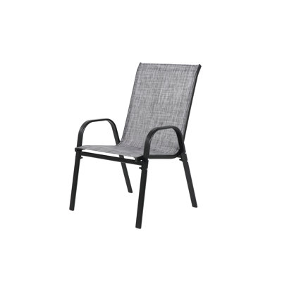 4 Piece Grey Outdoor Camping Chairs: Fabric, Frame. Armrest & High For Patio, Pool, Beach, Garden, Yard. Space Saving Seating Option Patio Chairs : Breathable Chairs. Dependable Construction. Spaces