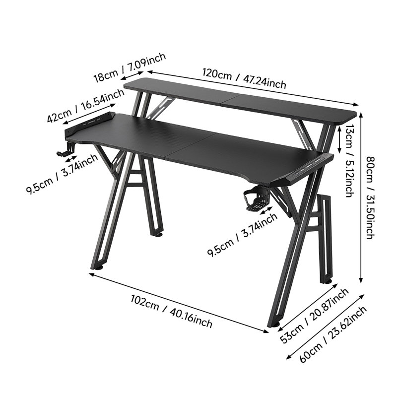 Steel Computer Desk, 80cm H x 102cm W x  60cm D
