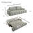 90"King Size 3-in-1 Convertible Sleeper Sofa Bed with Storage Chaise, Teddy Fabric-210991886