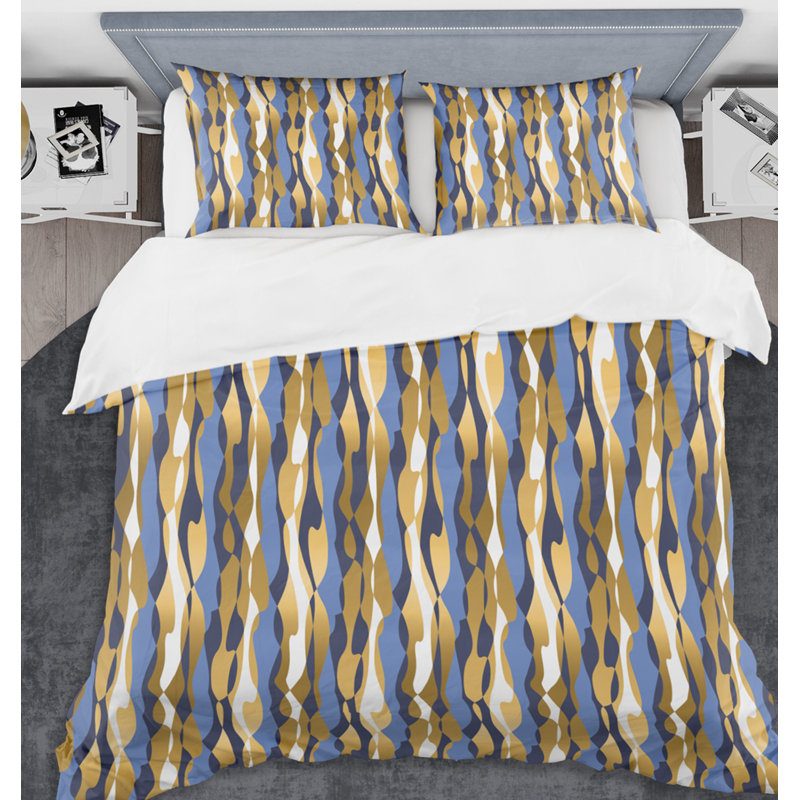 Retro Art Deco - Mid century bedding set - Modern Mid-century Bed cover set, Full/Queen Duvet Cover + 2 Shams