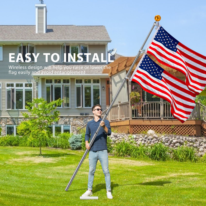 Adjustable Flag Included, 82.3" H x 4.3" W x 4.3" D