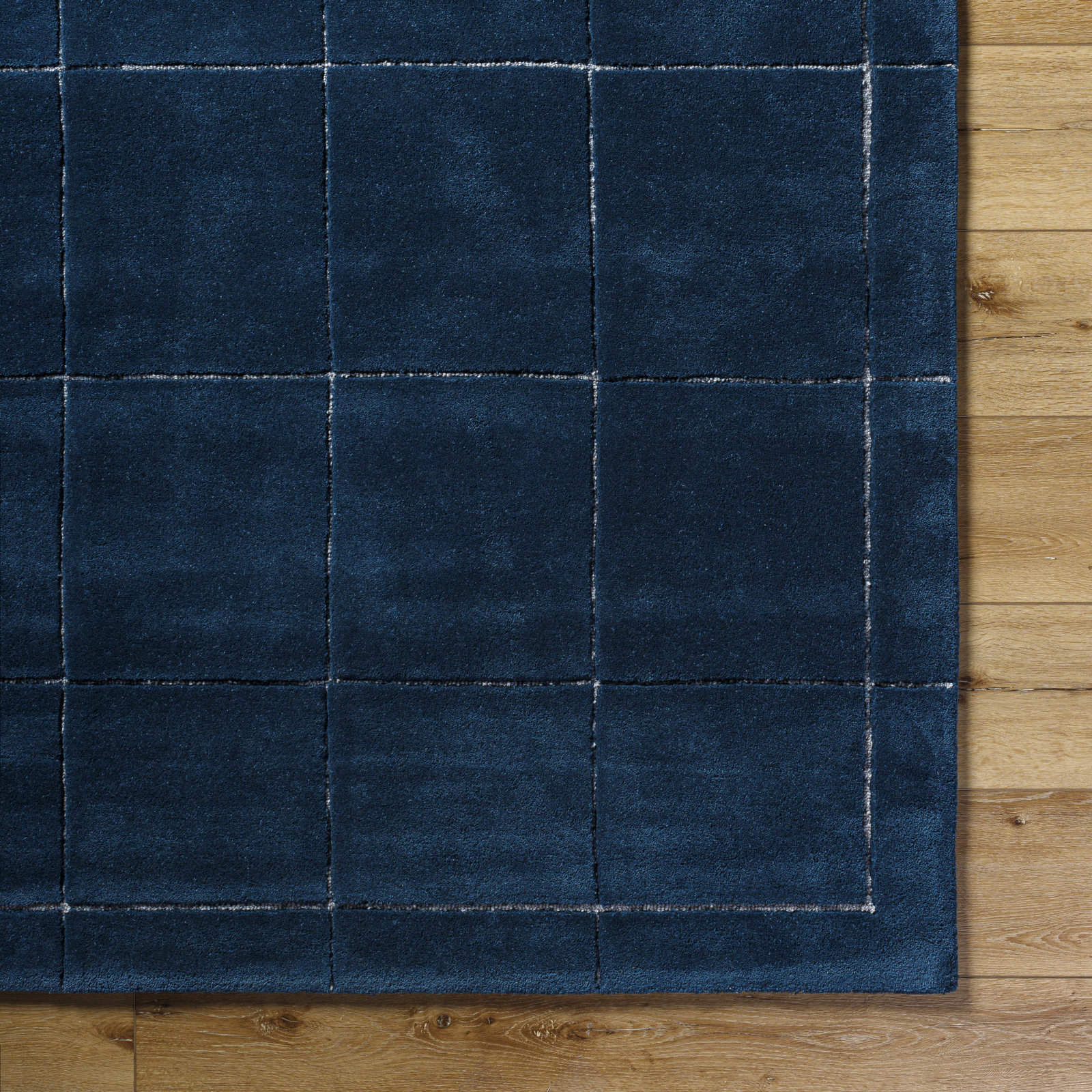 Mallory Hand-Tufted Marine Blue Geometric Rug, Rectangle 2' x 3'