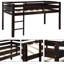 Lit mezzanine simple, structure en bois massif pour plus de stabilité, ajoute de l'élégance au lit de la chambre, espace et design fonctionnel, convient aux matelas de 6 po