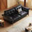 Black Faux Leather Modular Sofa cushion couch-800977095-800977094