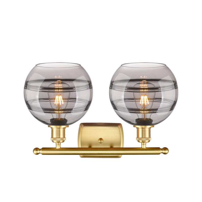 Bienes 2 - Light Dimmable Vanity Light, Light Smoke, Satin Gold