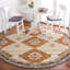 Tapis brun / bleu fabriqué à la main Arkadijus Southwestern-1639753748