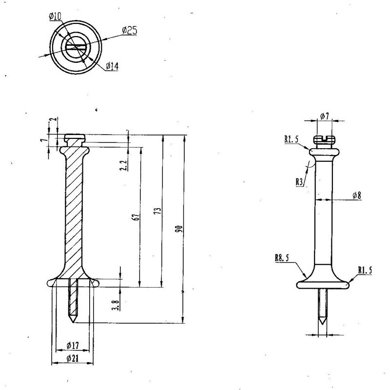 Rigid Steel Baseboard Stop, Chrome