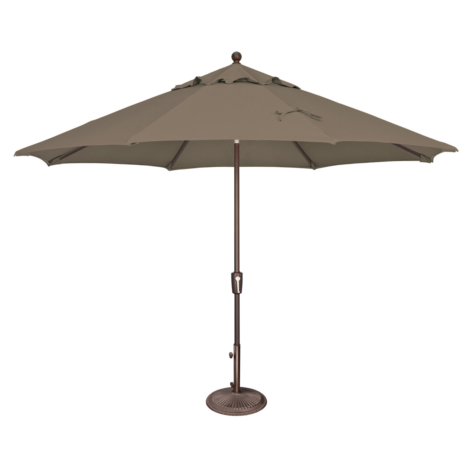 Launceston 132'' Outdoor Umbrella, Taupe Canvas, Bronze
