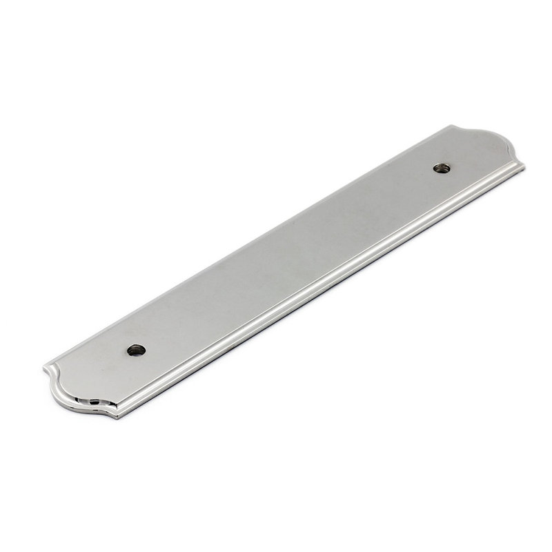 Contre-plaque en métal pour poignées, H 7,41 po x l 1,25 po x P 0,13 po, Nickel poli