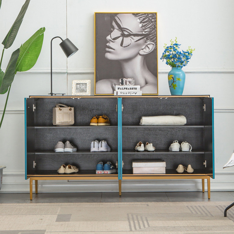 Hand-Painted Shoe Storage Cabinet